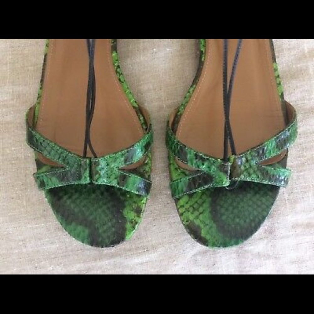 Aquazzura Sandals Caged Snakeskin Caged Green Blue View 5